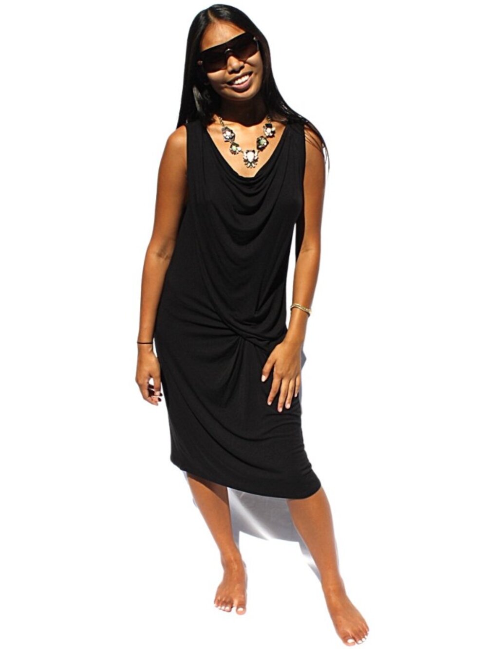 Michael Kors Cowl Neck Knee-Length Dress